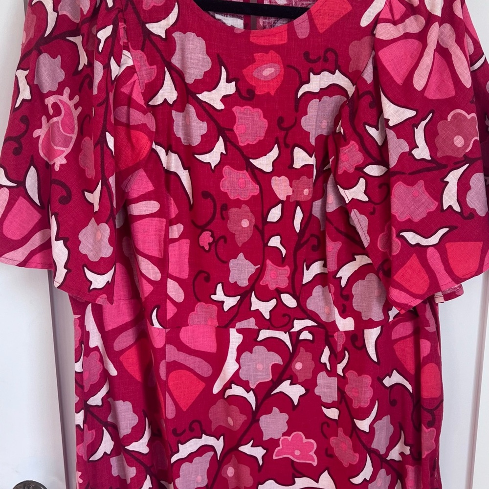 🕶️RHODE x Target Zinnia Linen Blend Floral Bell Sleeve Midi Dress Size XL / 17 - Picture 8 of 8